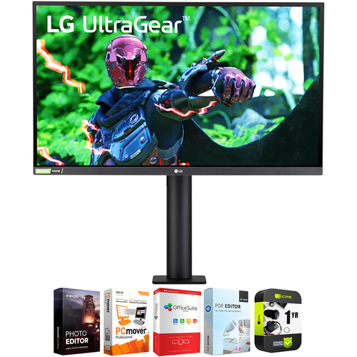 LG 27` UltraGear QHD Nano IPS 1ms 144Hz HDR Gaming Monitor with Warranty Bundle
