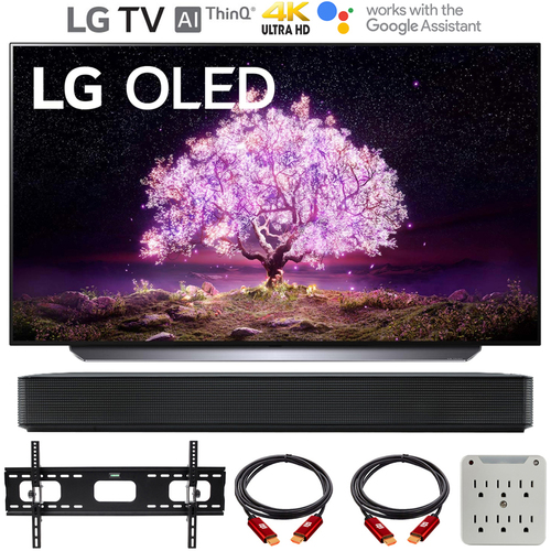LG 77 Inch 4K Smart OLED TV with AI ThinQ 2021 with LG SK1 Soundbar Bundle