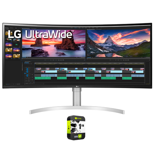 LG 38` UltraWide QHD+ IPS Curved Monitor - Renewed with 1 Year Extended Warranty