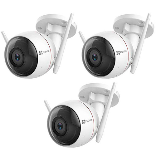 EZVIZ 1080p Wi-Fi Color Night Vision Camera with Active Defense 3 Pack
