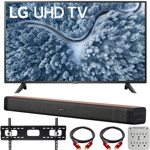 LG 50` UP7000 4K LED UHD Smart webOS TV 2021 with Deco Home 60W Soundbar Bundle