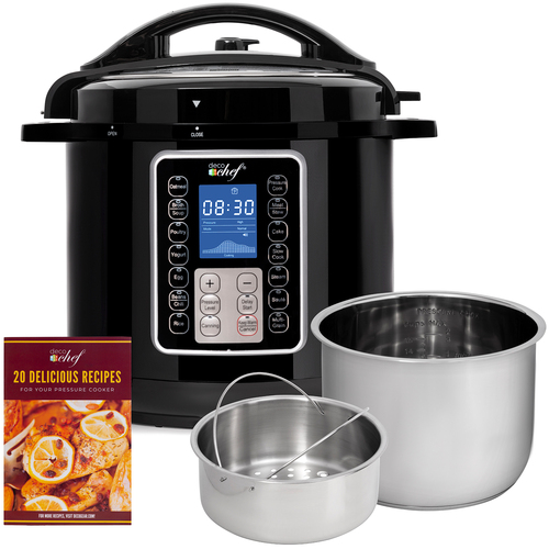 Deco Chef 8 QT 10-in-1 Pressure and Slow Cooker with Accessories - Refurbished