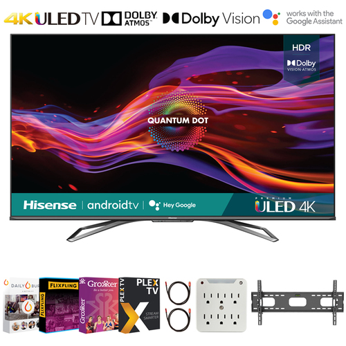 Hisense 55U8G 55` 4K ULED Quantum HDR Smart Android TV 2021 +Movies Streaming Pack