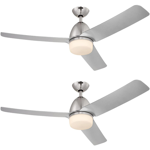 Westinghouse Delancey 52` Three-Blade Indoor Brushed Chrome DC Motor Ceiling Fan (2-Pack)