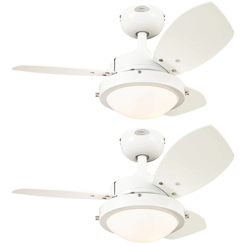 Westinghouse 7233300 Wengue 30` Indoor Ceiling Fan w/ LED Light Fixture (2-Pack)