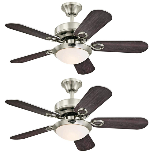Westinghouse 7230300 Cassidy 36` Indoor Ceiling Fan w/ Dimmable LED Light Fixture (2-Pack)