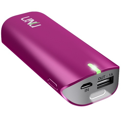 uNu Enerpak Tube 5000mAh USB External Battery Pack Magenta
