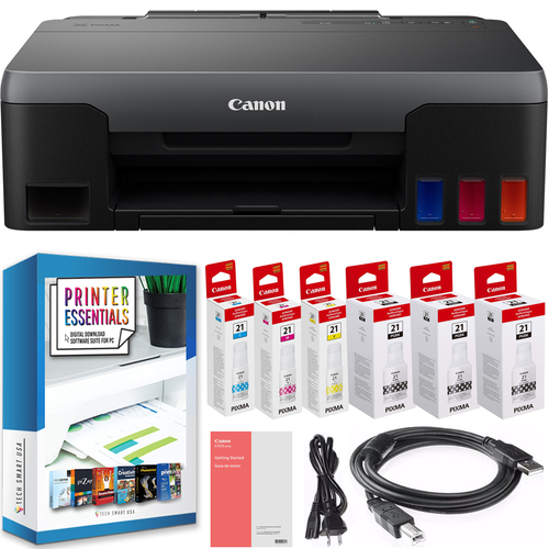 Canon PIXMA G1220 MegaTank Inkjet Color Printer with Refillable Ink Tanks Bundle