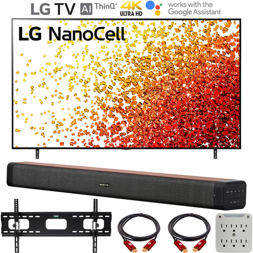 LG 50 Inch HDR 4K UHD Smart NanoCell LED TV 2021 with Deco Home Soundbar Bundle
