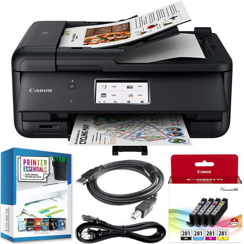 Canon Pixma TR8620 Wireless All-In-One Printer Copy Scanner Fax Home Office Bundle