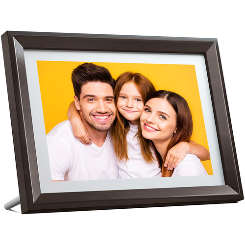 Dragon Touch Classic 10` Digital Picture Frame in Brown - WiFi Compatible - XKS0001-WT-US