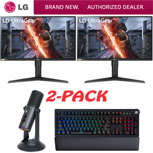 LG 27` Ultragear QHD Nano Dual Gaming Monitor + Deco Keyboard + Streaming USB Mic