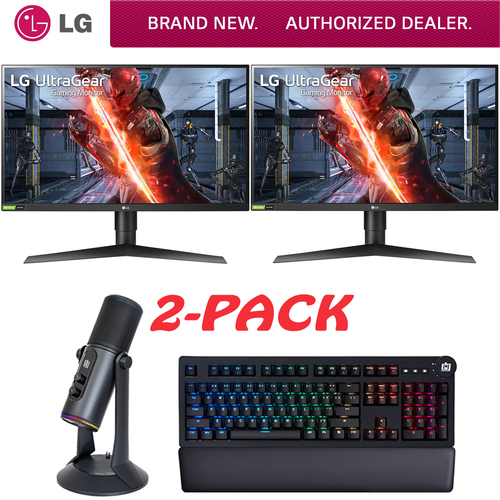LG 27` UltraGear FHD HDR 10 Dual Gaming Monitor + Deco Keyboard +Streaming USB Mic