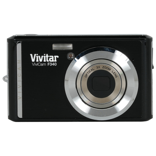 Vivitar Vivcam F340 14.1 MP 3X Optical Zoom 2.4` LCD Screen Camera and Camcorder - Black