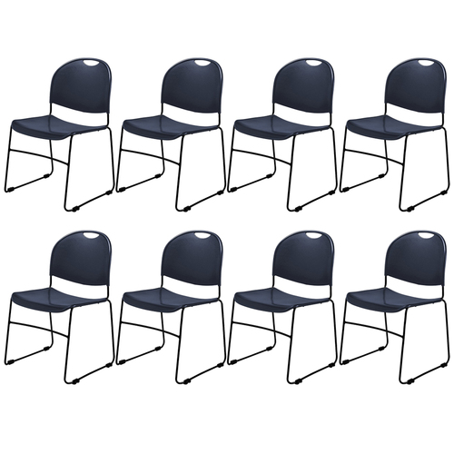 National Public Seating Commercialine Ultra Compact Stack Chair Blue Pack of 8