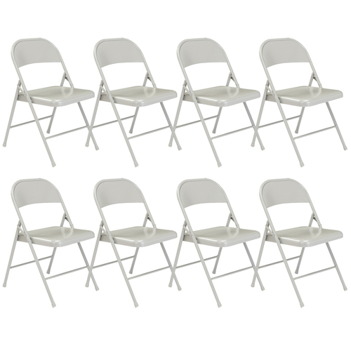 National Public Seating Commercialine All-Steel Folding Chair Grey Pack of 8