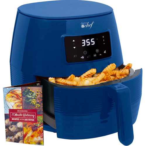 Deco Chef Digital 5.8QT Electric Air Fryer - Healthier & Faster Cooking - Blue - Open Box