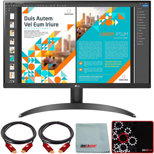LG 24` QHD IPS Display Monitor with HDR 10 and AMD FreeSync + Mouse Pad Bundle
