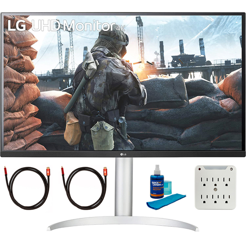 LG 32` 3840 x 2160 VA Display PC Monitor with AMD FreeSync + Cleaning Bundle