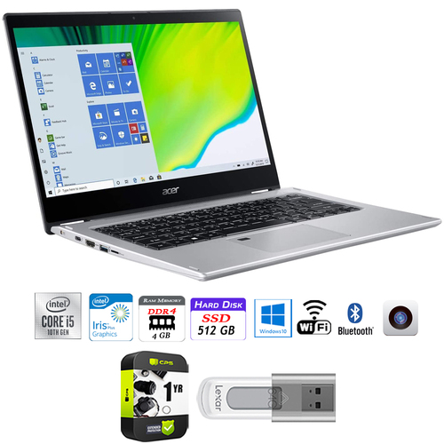 Acer Spin 3 14` Intel i5-1035G4 8GB/512GB 2-in-1 Touch Laptop + 64GB Warranty Pack