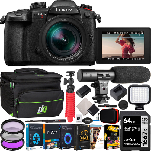 Panasonic LUMIX GH5M2 Mirrorless Camera w/ Live Streaming & 4K + Leica 12-60mm Lens Bundle
