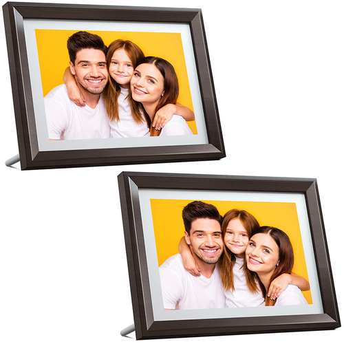 Dragon Touch Classic 10` Digital Picture Frame in Brown WiFi Compatible 2 Pack