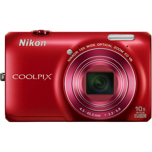 Nikon COOLPIX S6300 16MP Digital Camera with 10x Optical Zoom (Red) Refurbished