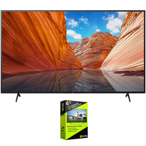 Sony 55` X80J 4K Ultra HD LED Smart TV 2021 Model with Premium Warranty Bundle