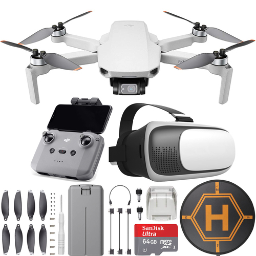 DJI Mini 2 Drone 4K Video Quadcopter Refurbished + FPV Headset Accessories Bundle