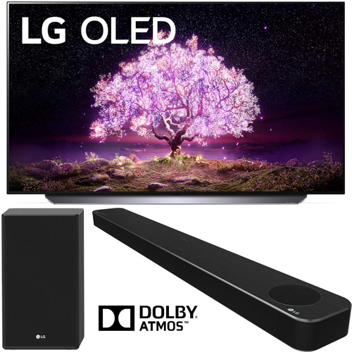 LG OLED65C1PUB 65` 4K OLED TV w/ AI ThinQ (2021) Bundle with SP8YA Soundbar