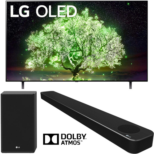 LG OLED55A1PUA 55` A1 Series 4K HDR TV w/AI ThinQ (2021) Bundle with SP8YA Soundbar