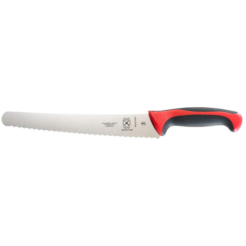 Mercer Culinary M23210RD Bread Knife, 10-Inch Wavy Edge Wide, Red