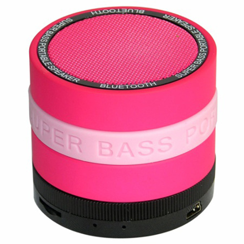 Portable Bluetooth Speaker with 8 Customizable Color Bands - Pink Speaker