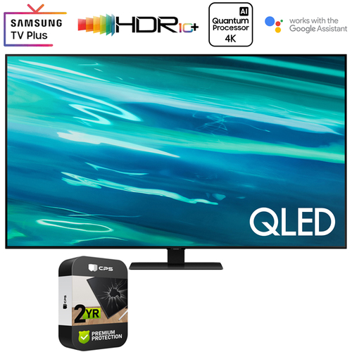 Samsung QN55Q80AA 55 Inch QLED 4K UHD Smart TV (2021) Renewed + 2 Year Protection Plan