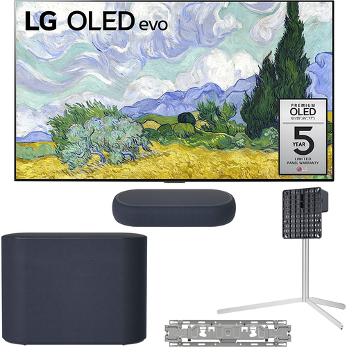 LG OLED65G1PUA 65` G1 Gallery 4K Smart OLED evo TV + QP5 Soundbar + Stand Bundle