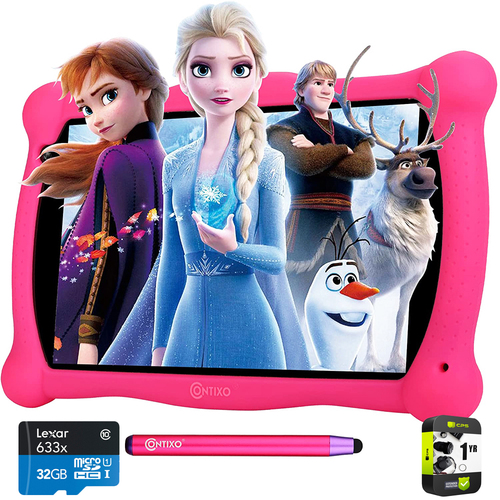Contixo 7` Kids Tablet, 2GB/16GB, Dual Cameras, Case Pink + 32GB Card & Warranty