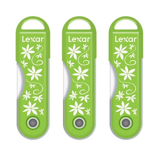 Lexar 32GB Twistturn Green Flowers USB Flash Memory Drive 3 Pack Bundle