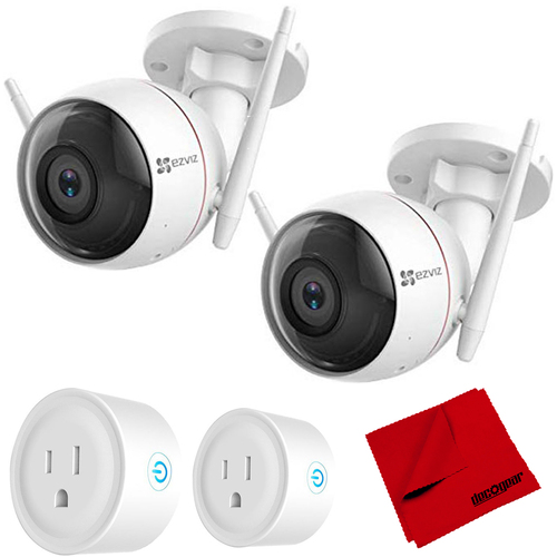 EZVIZ C3W PRO 1080p Wi-Fi Color Night Vision Dual Camera + Smart Plug Bundle