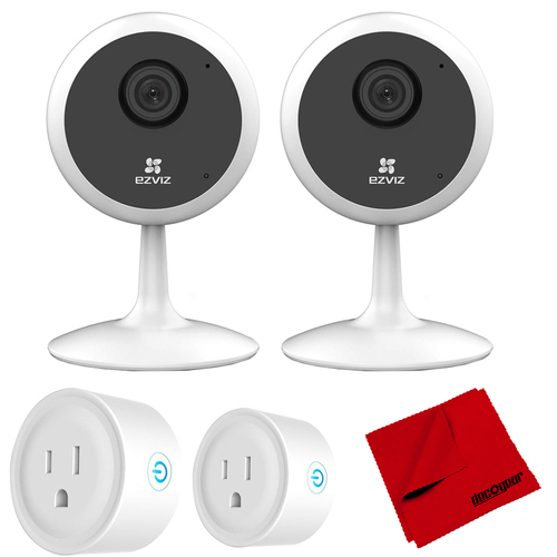 EZVIZ C1C 1080p Indoor WiFi Dual Security Camera Motion Detection + Smart Plug Bundle