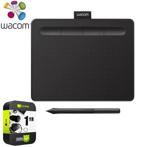 Wacom Intuos Creative Pen Tablet - Small, Black (Renewed) +1 Year Protection Pack