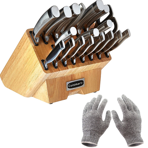 Cuisinart Normandy 19Pc. Stainless Steel Cutlery Block Set w/ Protective Gloves