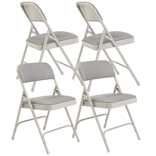 2200 Series Fabric Upholstered Folding Chair (Pack of 4), Greystone