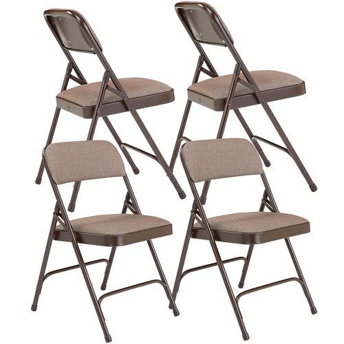 2200 Series Deluxe Fabric Upholstered Folding Chair (Pack of 4), Russet Walnut
