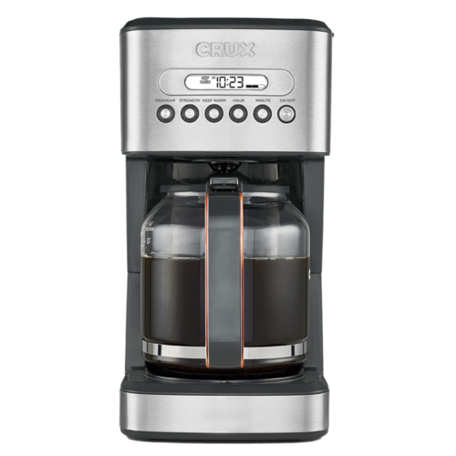 CRUX 14-Cup Programmable Coffee Maker, 14540 (Stainless Steel)