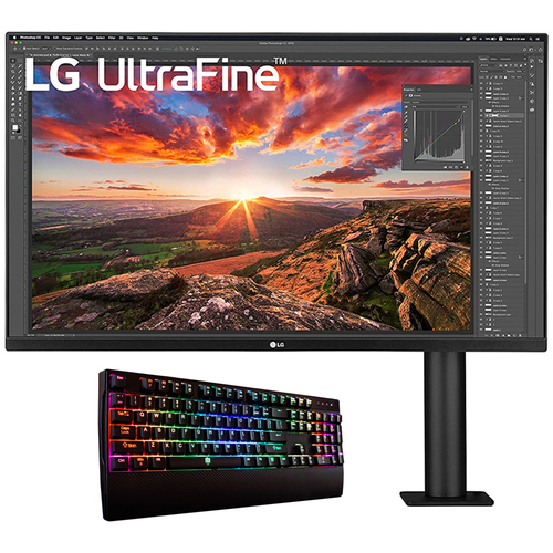 LG 32` UltraFine Display Ergo Stand UHD 4K HDR10 Monitor with Gaming Keyboard