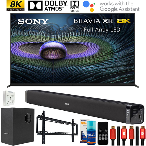 Sony Z9J Bravia XR 8K LED HDR 75` Smart TV 2021 with Deco Gear Home Theater Bundle