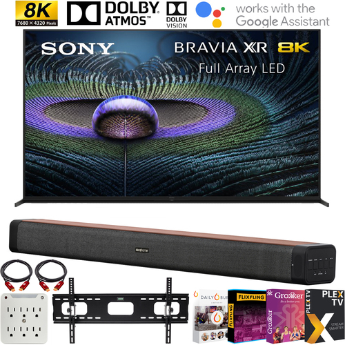 Sony Z9J Bravia XR Master Series 8K LED HDR 75` Smart TV 2021 + Deco Soundbar Bundle