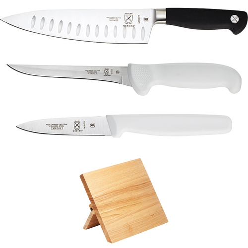 Mercer Culinary 8` Chef's - Genesis Granton Edge, Short Bolster w/ Knife Bundle