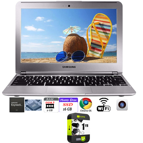 Samsung 11.6` Exynos 5250 2/16GB SSD Chromebook Laptop (Renewed) + Protection Plan