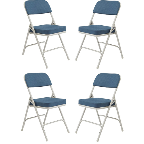 National Public Seating 2` Vinyl Upholstered Folding Chair Set of 4 Royal Blue